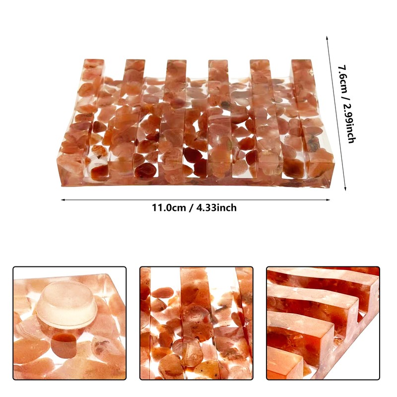 KUHPLOVE Draining Soap Holder Made of Resin, Terrazzo Pattern Tray