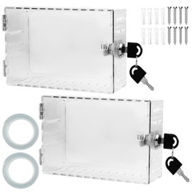 2 Pcs Acrylic Thermostat Box with Lock Clear Universal Large Thermostat Guard for Home Office School Restaurant Easy to Install