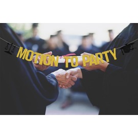 Motion to Party Banner Law School Graduation Decorations Law School Graduation Party Decor Supplies Gold Black