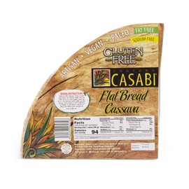 Casabi Artisan Flatbread 12-Pk (Cassava Bread) ***Bake First***, Gluten-Free (GF), Vegan, Paleo, Low Fodmap, AIP Friendly, Casabe, 100% Yuca Root. 7.05 oz/pk (FB 12-Pack)