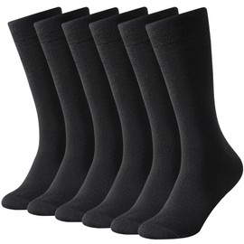 Merino - Calcetines de lana para hombre de mezcla de lana, para vestido, de lana de merino, calcetines de calcetines informales, calcetines para botas, 3 Pares Negro, Large