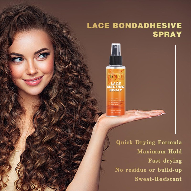 wodemate Lace Melting Spray, Extreme Hold Melting Spray for Glueless