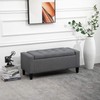 HOMCOM Linen Storage Ottoman Bench Storage Chest Tufted Ottoman Cube