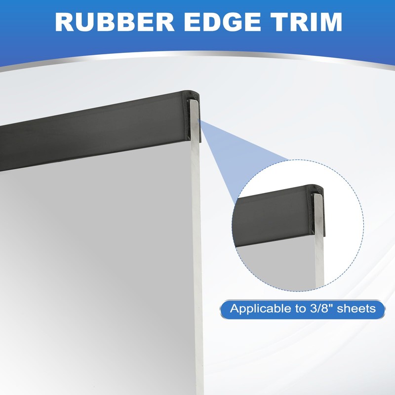 PATIKIL 1/16" Rubber Edge Trim, 10 ft Flexible U Channel