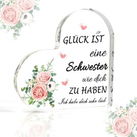 Sister Gift Sister Gifts For Sister Christmas Gift Best Sister Gift Sister Christmas Heart Shaped Acrylic Plaque Big Sister Gifts Sister Birthday