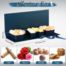 Trandraft 8 Pcs Father Day Gifts Box with Lids Dad Letter Cardboard Flowers Decorative Box Charcuterie Fillable Floral Bouquet Florist Packaging for Men Grafather Birthday Party(Navy Blue)