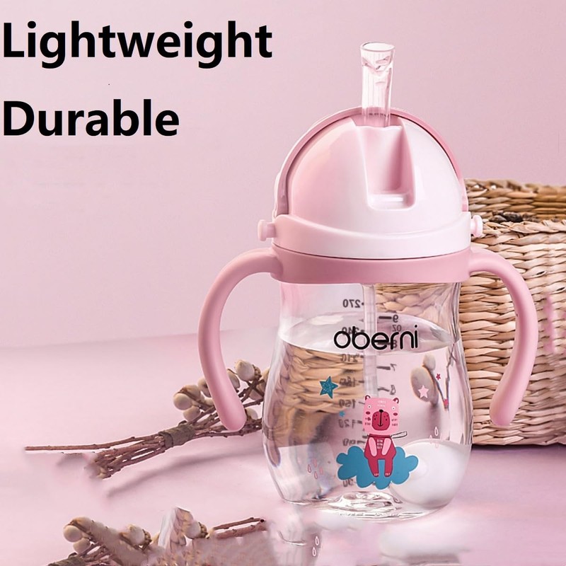 Oberni Tritan Sippy cups, No Spill Toddler Water Bottle with