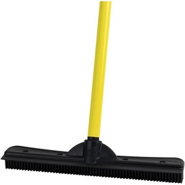 Original Indoor Pet Hair Rubber Broom with Carpet Rake and Squeegee, Black and Yellow aspira dora - Style: FURemover Broom and Brush Combo