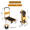 LEADALLWAY Foldable Push Cart Platform Cart 330lbs Capacity 4 Wheels