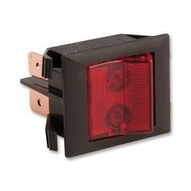 EATON 2500R11E SWITCH, ROCKER, DPST, 15A, 250V, RED (1 piece)