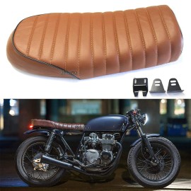 JMTBNO Motorcycle Flat Brat&Hump Saddle Seat Vintage For Honda Suzuki Yamaha Cafe Racer
