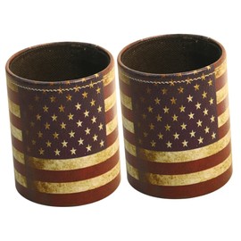 STOBAZA 2pcs Pen Storage Holder Leather Makeup Brush Holder Pencil Cup Pu Leather Desk Organizer Office Accessory for Women