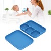 Baby Silicone Divided Food Plate with Lid Drop Resistant Suction