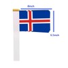 25 Packs Small Iceland Flags on Handheld Stick，Miniature Icelandic Flag