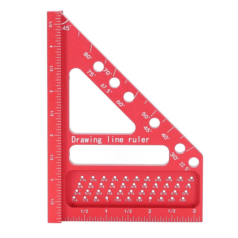 Hole Position Scribing Ruler 3D 22.5‑90° Multi Angle Measuring Square