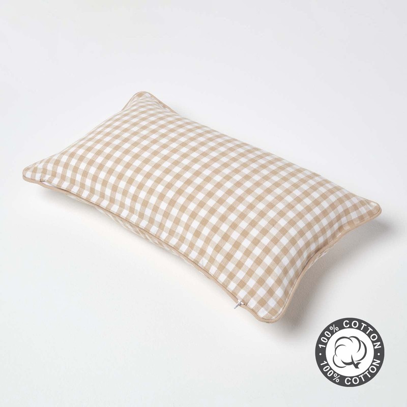 HOMESCAPES - 100% Cotton - Gingham Check - Cushion Cover