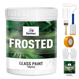 Frosted Glass Paint, Frosted Glass Paint Kit Waterproof UV Resistant Frost Paints for Window Privacy Film Windows Frosting for Home Bathroom Door Kitchen Office Window Privacy Frosting 5oz