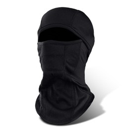 Motorcycle Helmet Liner Autumn and Winter Lock Heat Warm Cycling Mask, 15.7" x 9.5" Breathable Comfortable Hinge Design Elastic Cold-proof Full Face Protection Ski Head Cover (Black)