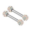 KJM Fashion 2 x Stainless Steel Barbell Stud Earrings 1.2