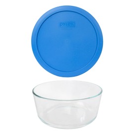 Pyrex (1) 7203 7 Cup Glass Bowls & (1) 7402-PC 6/7 Cup Marine Blue Lid Made in the USA