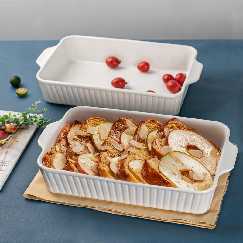 Casserole Dishes for Oven 9x13,2 Pack Ceramic Baking Dish Large