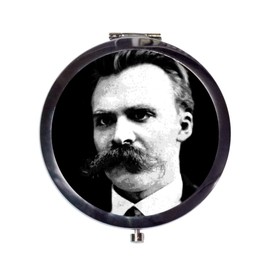 Friedrich Nietzsche Compact Mirror Existentialism Nihilist Philosophy Pocket Size for Makeup Cosmetics