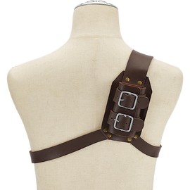HOBBIESAY 137cm Long Sword Shoulder Back Sheath Holder PU Leather Back Sword Frog Sword Leather Buckle Warrior Costume Protective Case Pair Brown for Medieval Costume Accessories Cosplay