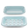 Two-Part Enamel Soap Dish - Blue