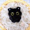 LOHGOU Fluffy Cute Cat Charm Keychain Black Cat Charm Key