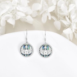 VENACOLY Scarab Earrings 925 Sterling Silver Scarab Beetle Earrings Egyptian Protection Jewellery Gifts for Women, Sterling Silver, No Gemstone