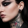 COOEAR Black Cat Ear Gauges, Unique Cartoon Ear Plugs, Stainless