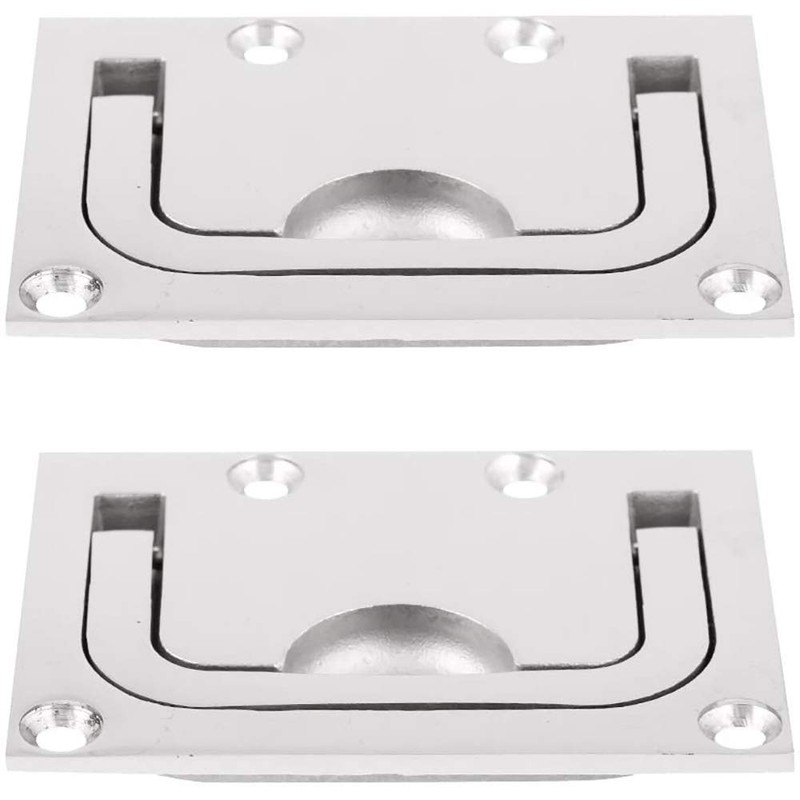 POFET 2pcs 75mm x 55mm Boat Hatch Handle Stainless Steel