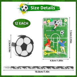 Trukafie Pack of 12 football erasers, 12 pieces football pencils, 12 pieces pinball game football playing field, football party bags for school, stationery, children's birthday party favours