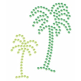 Rhinestone Genie Palm Tree 001 Magnetic Rhinestone Template, Black