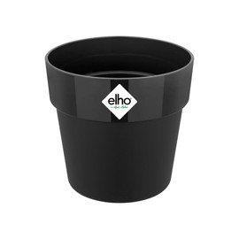 elho B.for Original Round Mini 13 - Flower Pot for Indoor - 100% Recycled Plastic - Ø 12.5 x H 12.0 cm - Black/Living Black