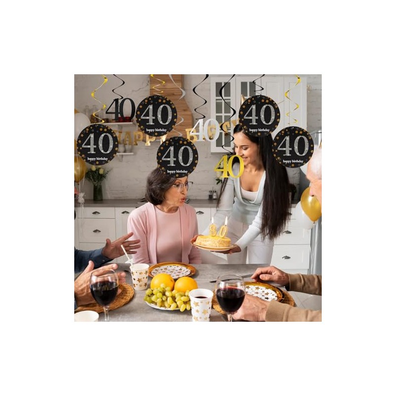 12 PCS 70th Birthday Hanging Swirls Decorations for Boys Girls