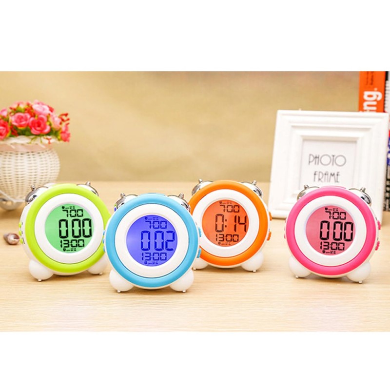 GRIRIW 1pc Double Mute Alarm Clock for Simple Stereo Design