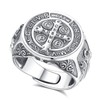 Vito S925 Sterling Silver Saint Benedict Ring for Women Men,