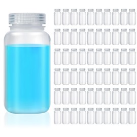 Tatuo 12 Pcs 4 oz 125ml Polypropylene Reagent Bottle Plastic Sample Bottles with Screw Caps Transparent PP Sample Containers with Lid for Liquids, Laboratory, Storage at Home (Clear)