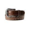 ARIAT Casanova Embroidered Boot Stitch Leather Belt, Brown, Large