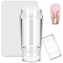 French Tip Tool,Double Headed Nail Stamper Kit with Scraper for French Manicure Home DIY Salon 2Pcs