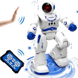 Robot Toy for Children from 4 5 6 7 8 9 10 Years Old Boys Girls, Robot Children Remote Controlled Robot Programmable RC Robot with Gesture Control / Walk Learning Toy for Birthday Gifts