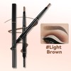 Waterproof Eyebrow Pencil with Brow Brush, Dual-Ended Design for Precise