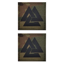 2 PCS AliPlus Viking Patches Viking Valknut Patches IR Infrared Reflective Patch Laser Cut Tactical Morale Patch Hook and Loop(CP)