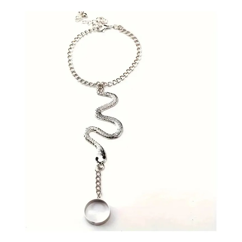 Pulsera Muñequera Moda Arnés Serpiente Cadenitas Anillo