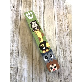 Zoo Animals Hamsa and Mezuzah Gift Set, Health Love and Happiness, Jewish Baby Gift, Light Green
