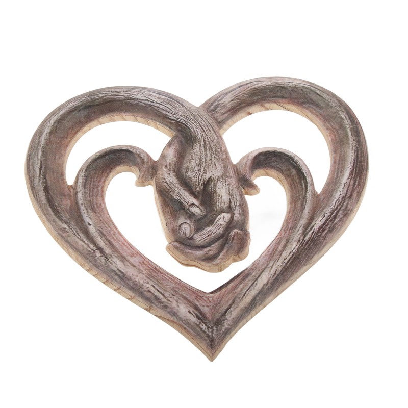 Wooden Sculpture Wall Art Handshake Craft Statue for Home Office