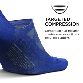 Feetures Elite Invisible - Running Socks for Men and Women - Athletic Compression Socks - Moisture Wicking, Boost Blue, Medium, Boost Blue, M-L