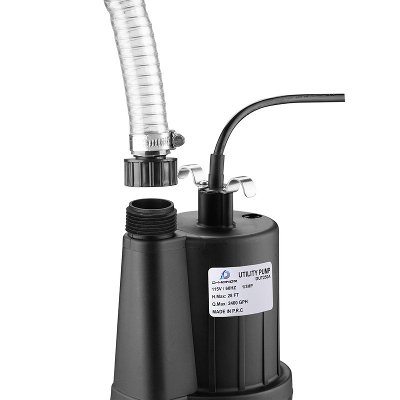 D-HONOR Utility Pump 1/3HP 2400GPH High-efficiency Drain Pump for Swimming