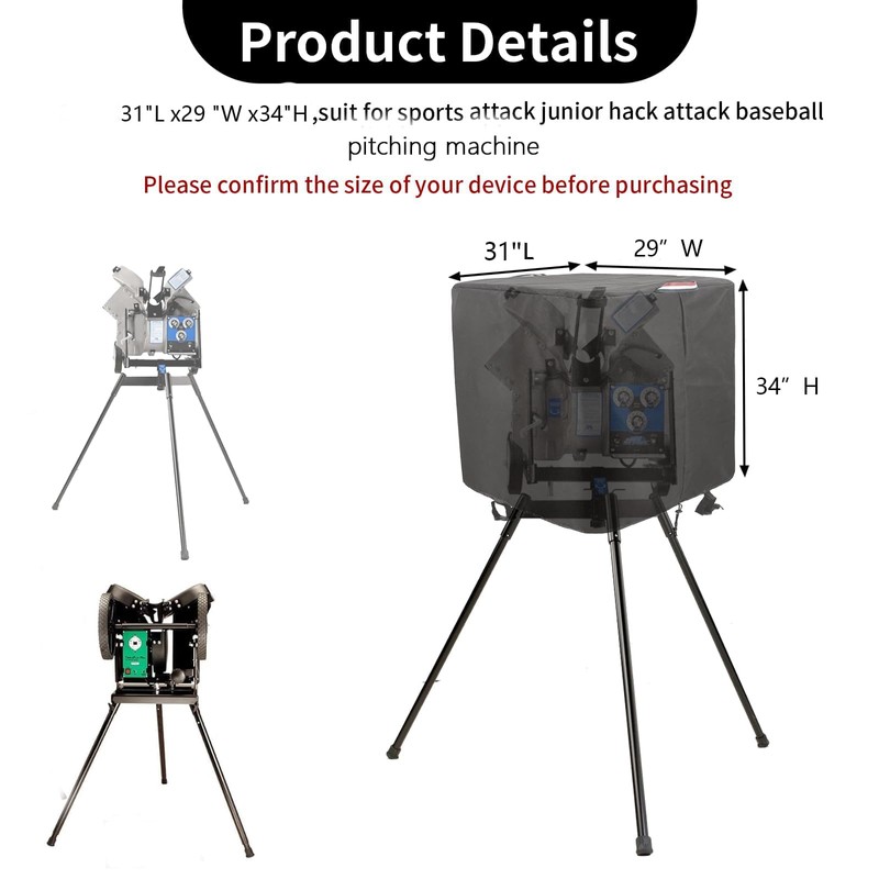 Pitching Machines Cover for Most Softball/Baseball,600D Dustproof Scratch-resistant Waterproof Sun-resistant